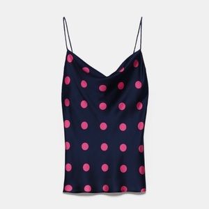 Zara | Tops | Zara Black Pink Polka Dot Top Camisoles *NWT*